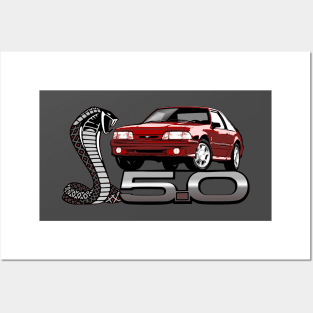 Red 93 Ford Mustang Cobra Posters and Art